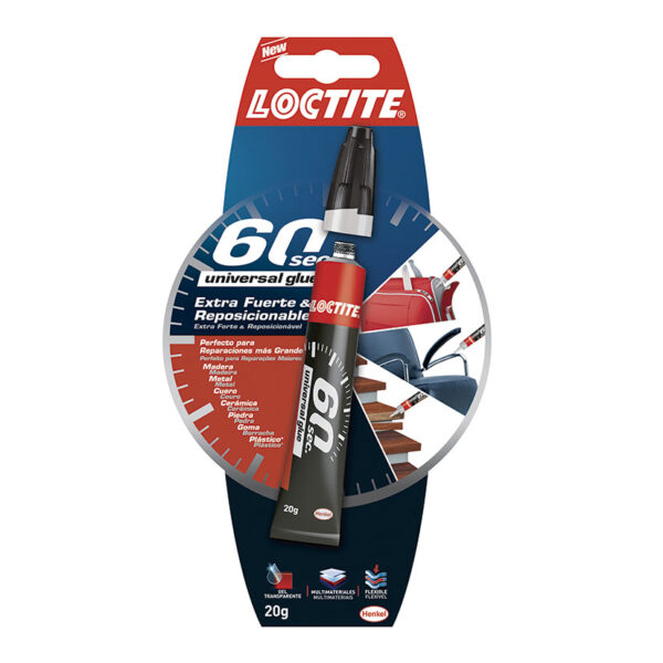 Adhesivo instantáneo LOCTITE 60 segundos.