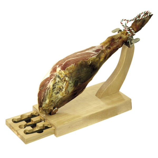 Jamonero base madera con cajón FACKELMANN Eco Fm.