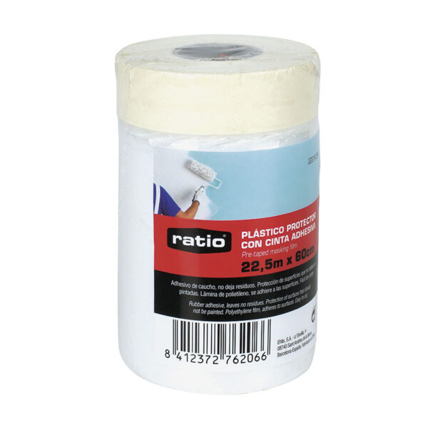 Cinta adhesiva de pintor RATIO con plástico protector