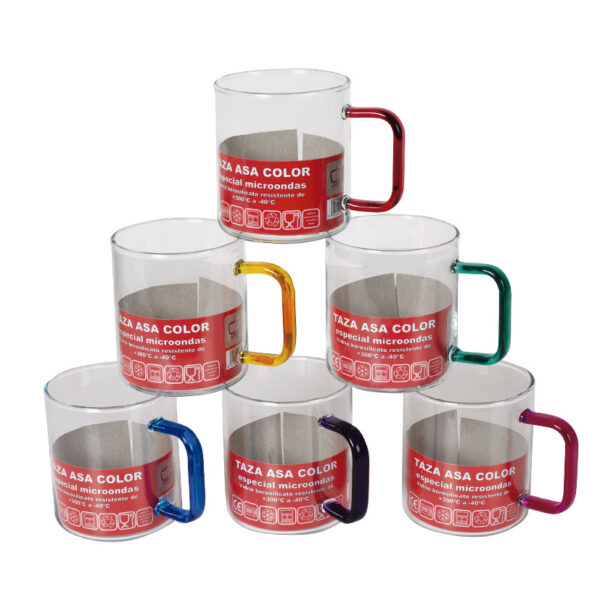 Taza mug vidrio borosilicato TECNHOGAR