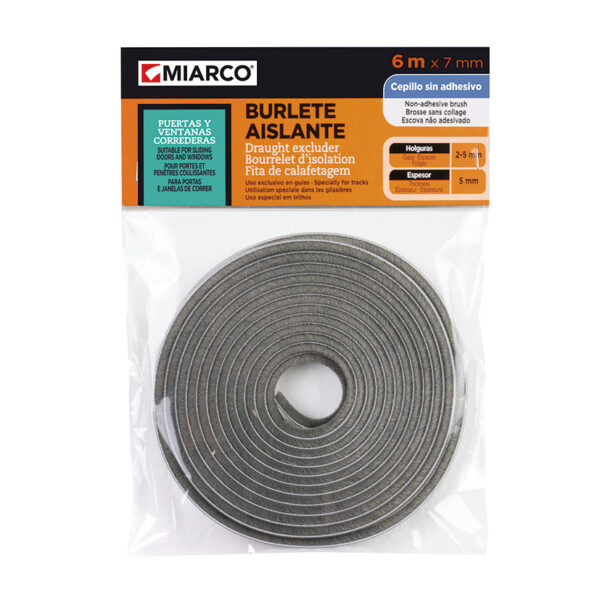 Burlete cepillo MIARCO para puertas y ventanas correderas