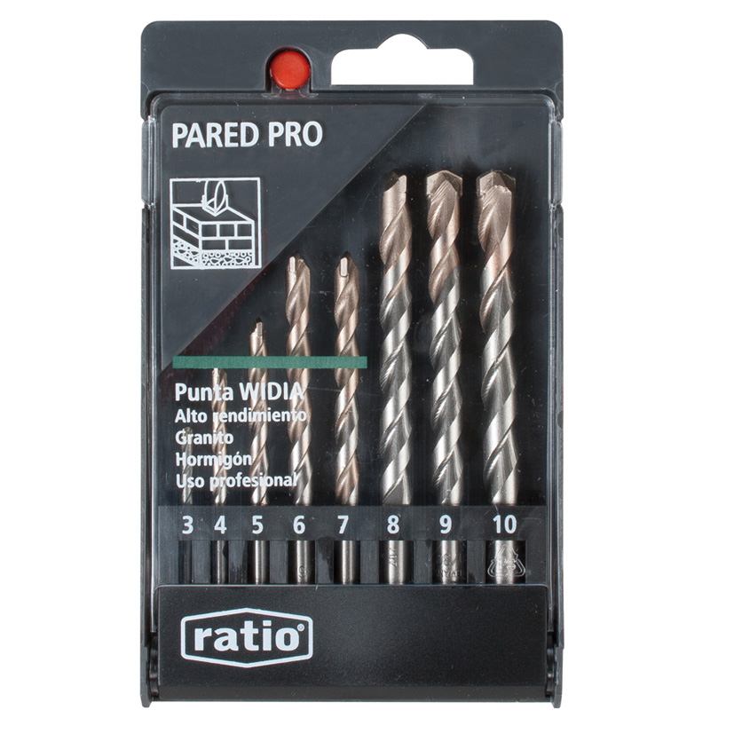 Set 8 brocas pared profesional RATIO