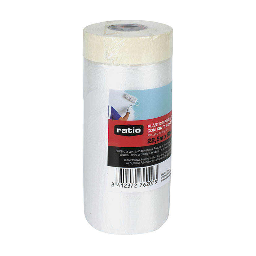 Cinta adhesiva de pintor RATIO con plástico protector