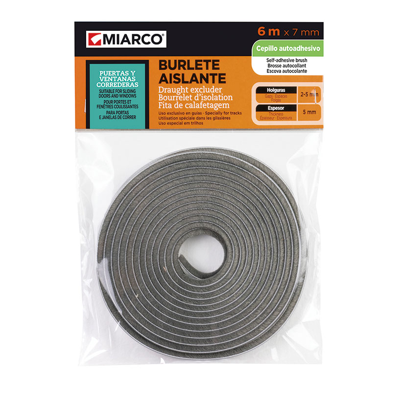 Burlete cepillo MIARCO para puertas y ventanas correderas