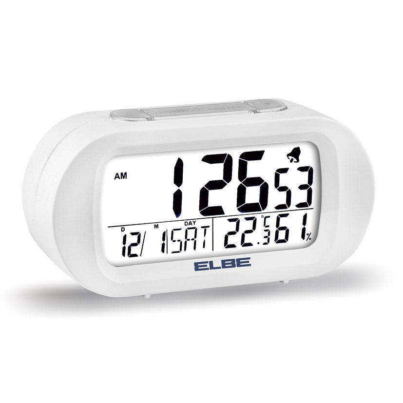 Reloj despertador ELBE RD-009-B con termómetro