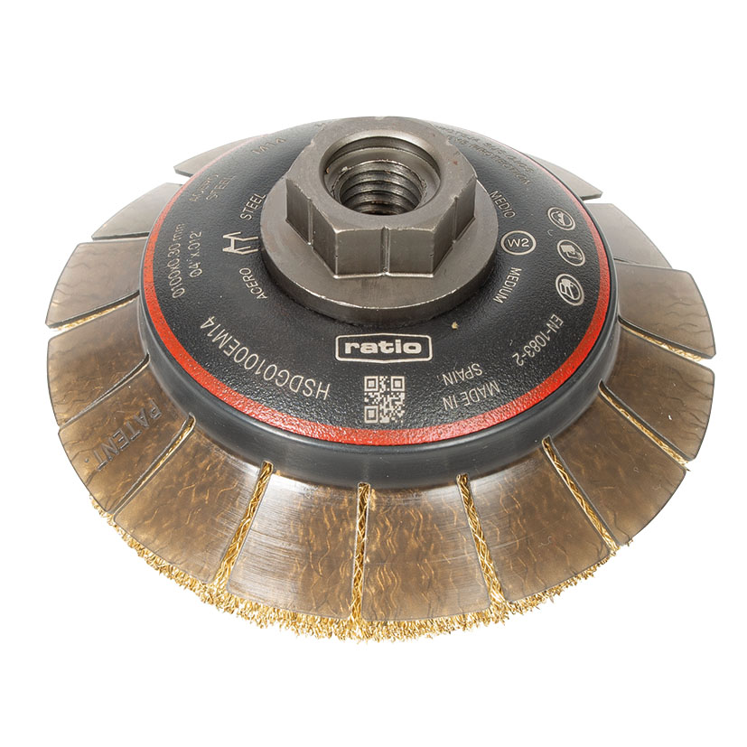 Cepillo taza cónico c/ guarda alambre ondulado Ratio ProSeries