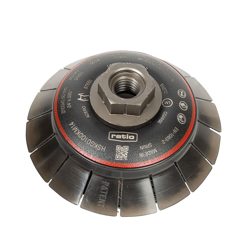 Cepillo taza cónico c/ guarda acero trenzado RATIO ProSeries