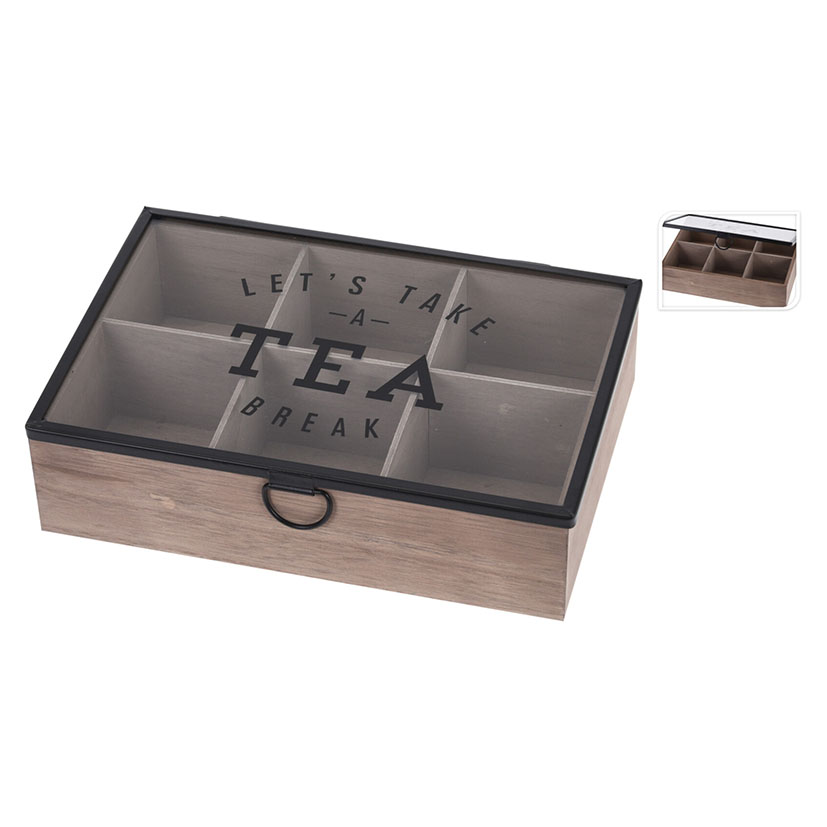 Caja madera para bolsas de té