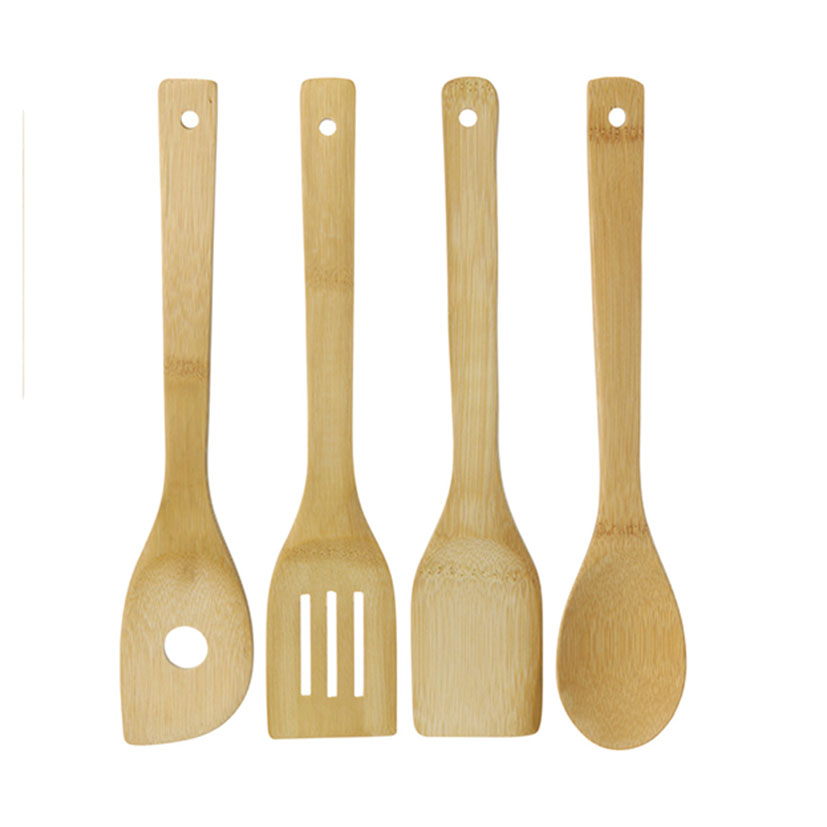Juego 4 accesorios cocina Bambú
