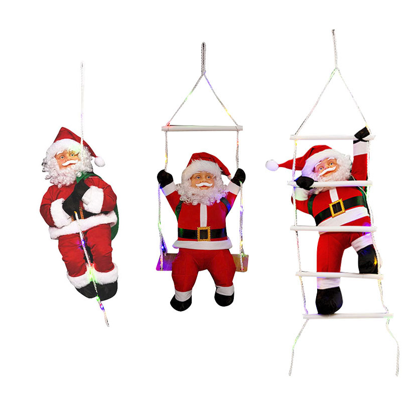 Figuras Papá Noel trepador luminoso