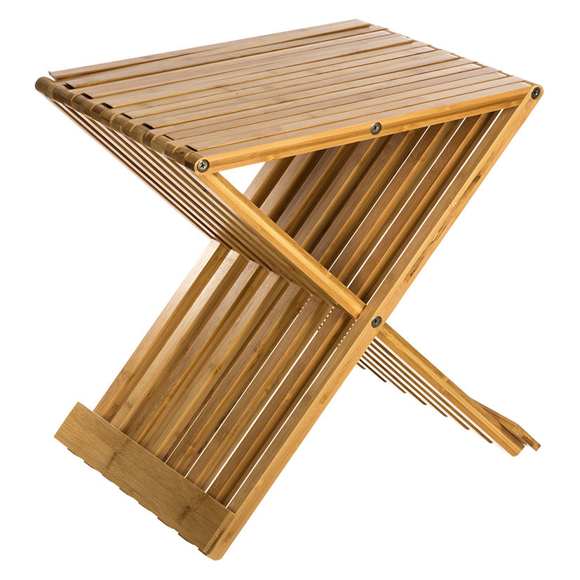 Taburete plegable bambú