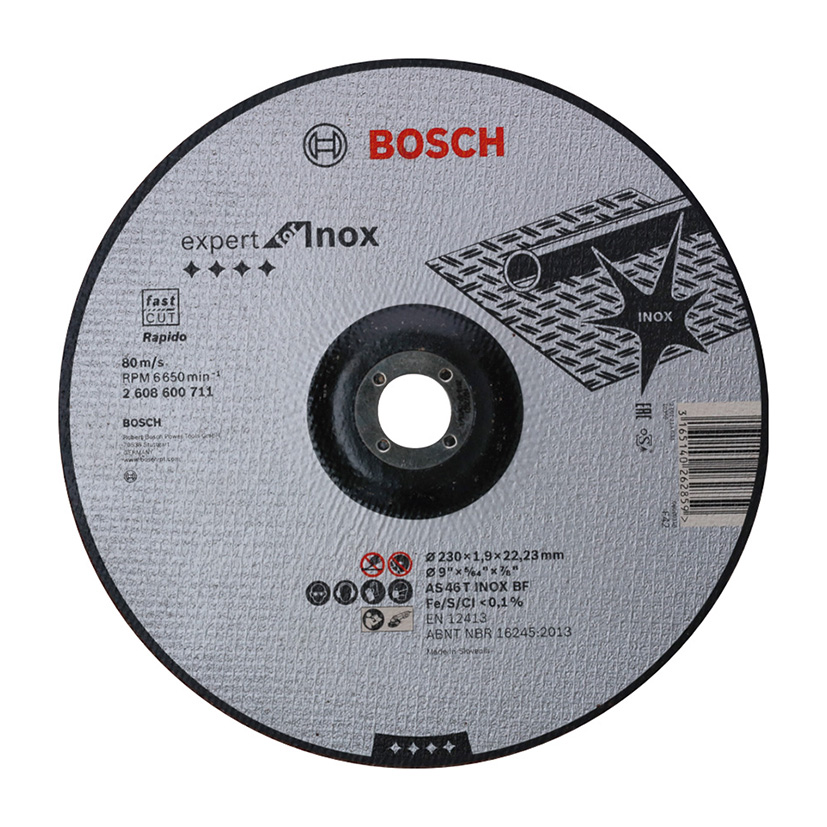 Disco corte inox/metal cóncavo BOSCH Expert