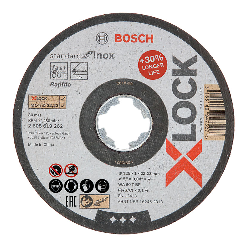 Disco corte inox BOSCH X-Lock Standard
