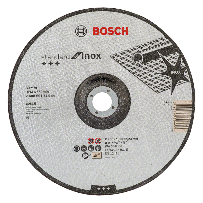 Disco corte inox/metal BOSCH Standard cóncavo