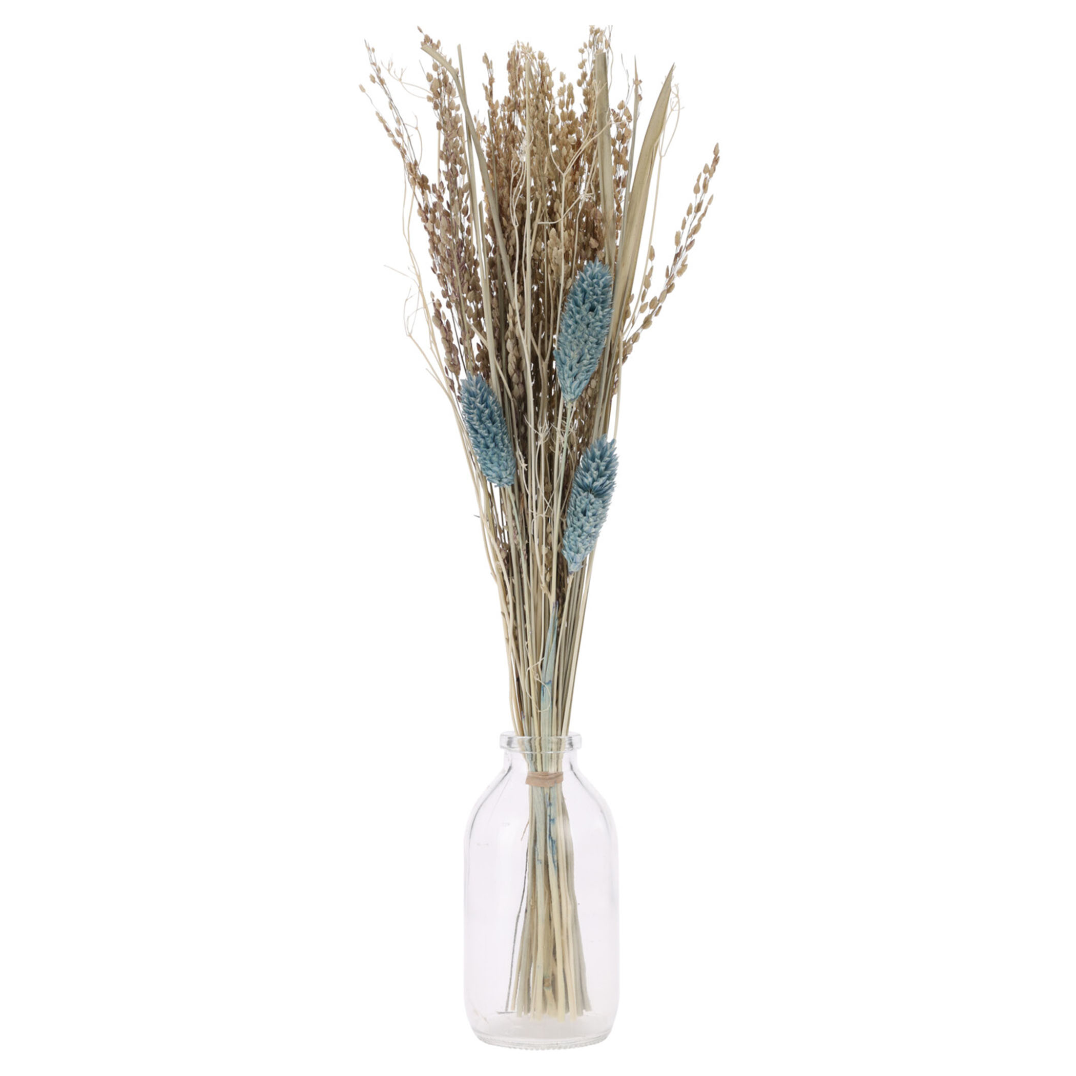 Jarrón cristal flor seca