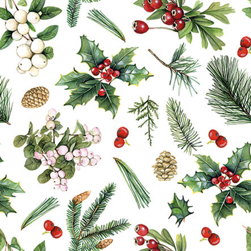 Decoración mesa navideña serie Winter Greenery