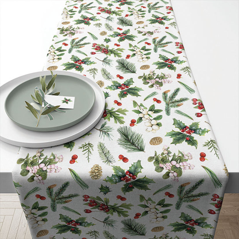 Decoración mesa navideña serie Winter Greenery