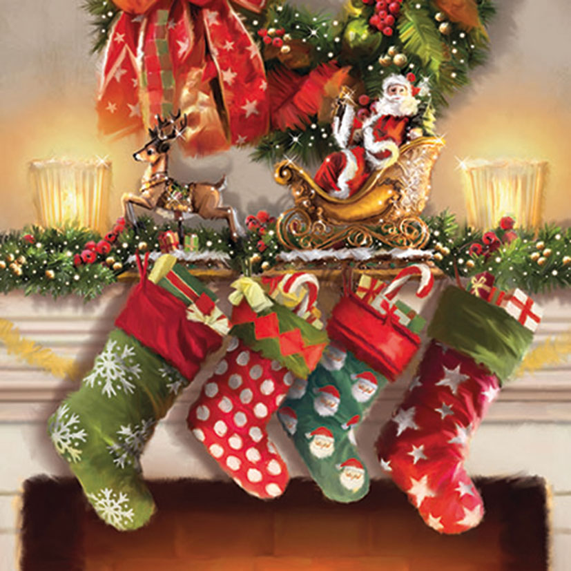 Decoración mesa navideña serie Hanging Stockings