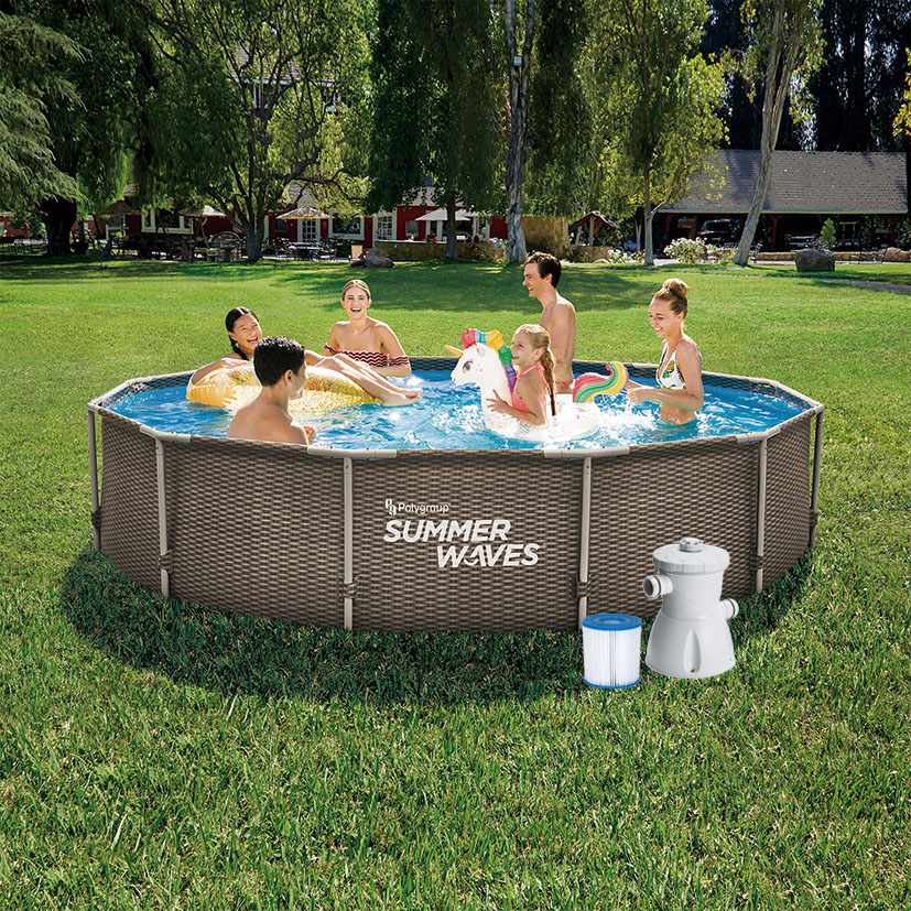 Piscina tubular + depuradora rattan