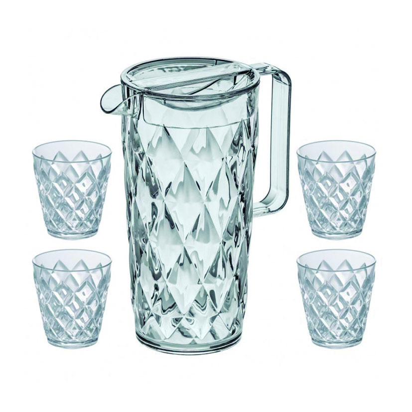 Jarra cristal Pitcher 1,6 litros + 4 vasos 200 ml Koziol