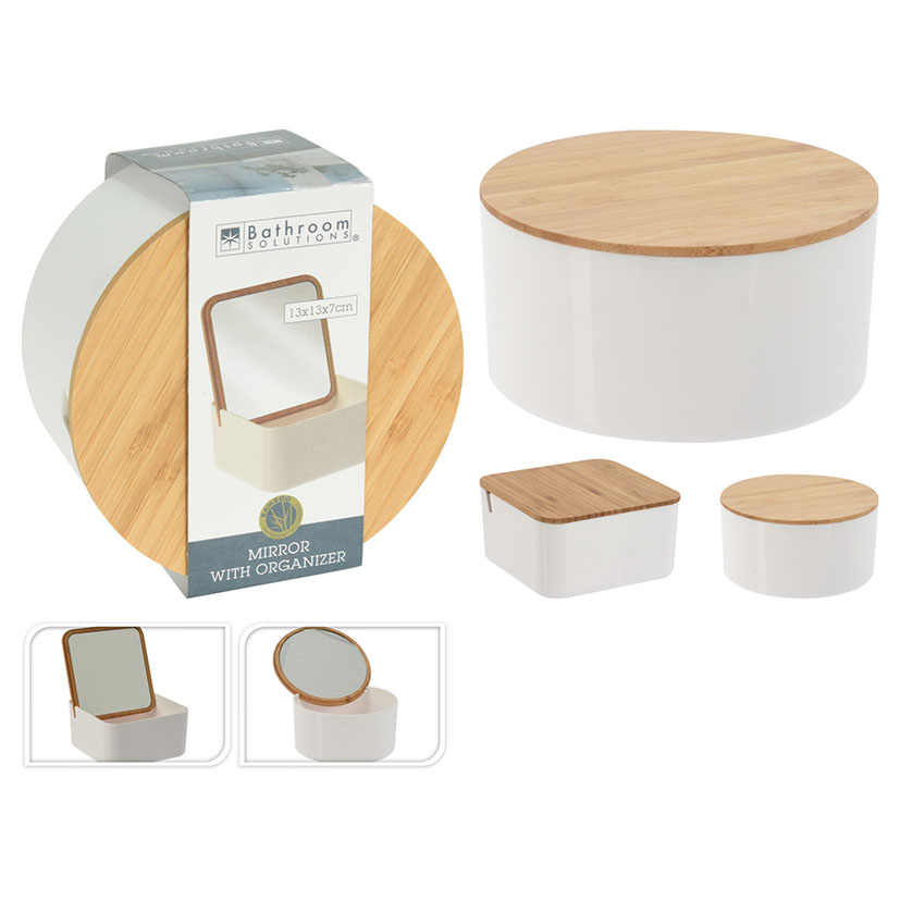 Espejo maquillaje con organizador