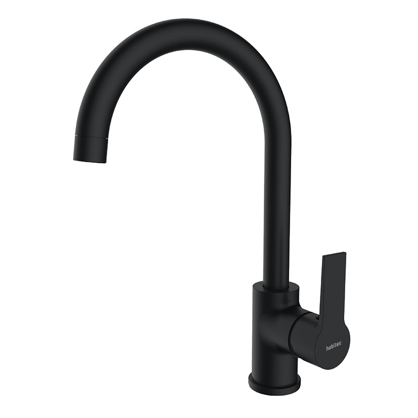 Grifo fregadero vertical monomando HABITEX Serie Elisa Black