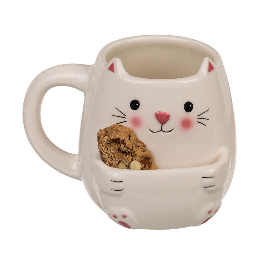 Taza cerámica compartimento para galletas