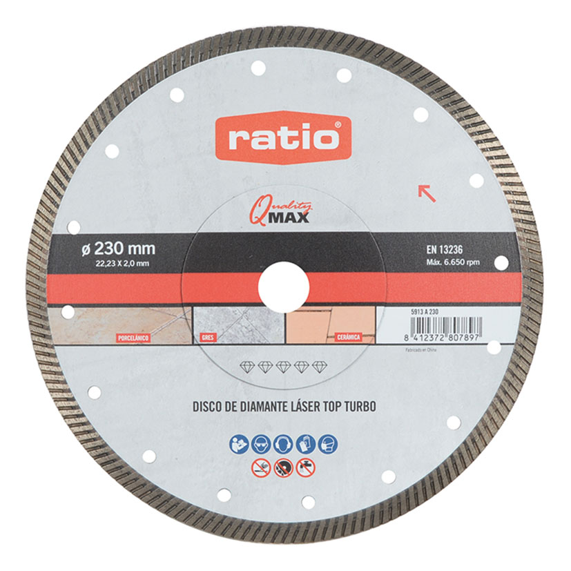 Disco diamante Turbo versátil gres/porcelánico RATIO Quality Max