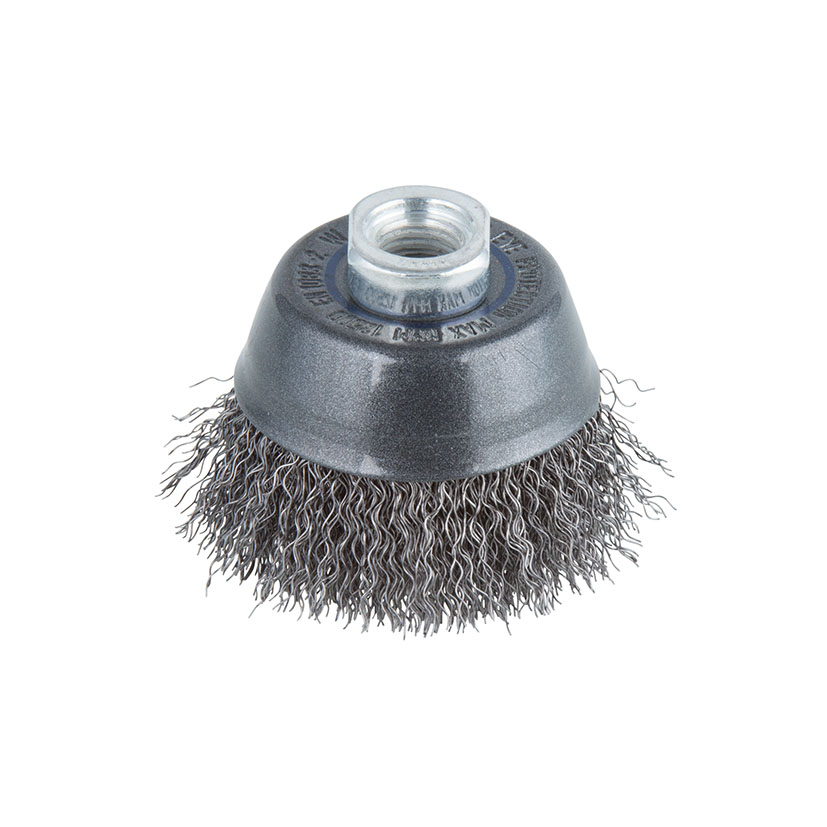 Cepillo taza alambre ondulado para amoladora angular WOLFCRAFT