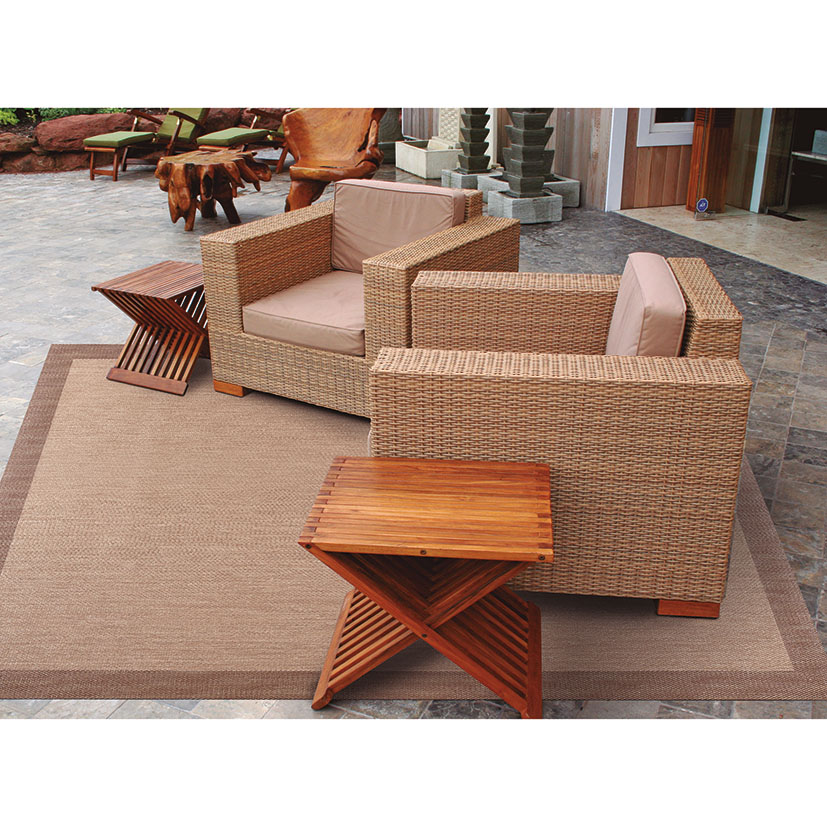 Alfombra de exterior beige 140x200