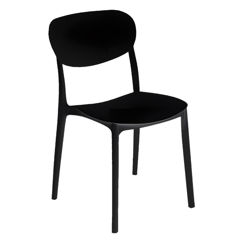 Silla apilable negra