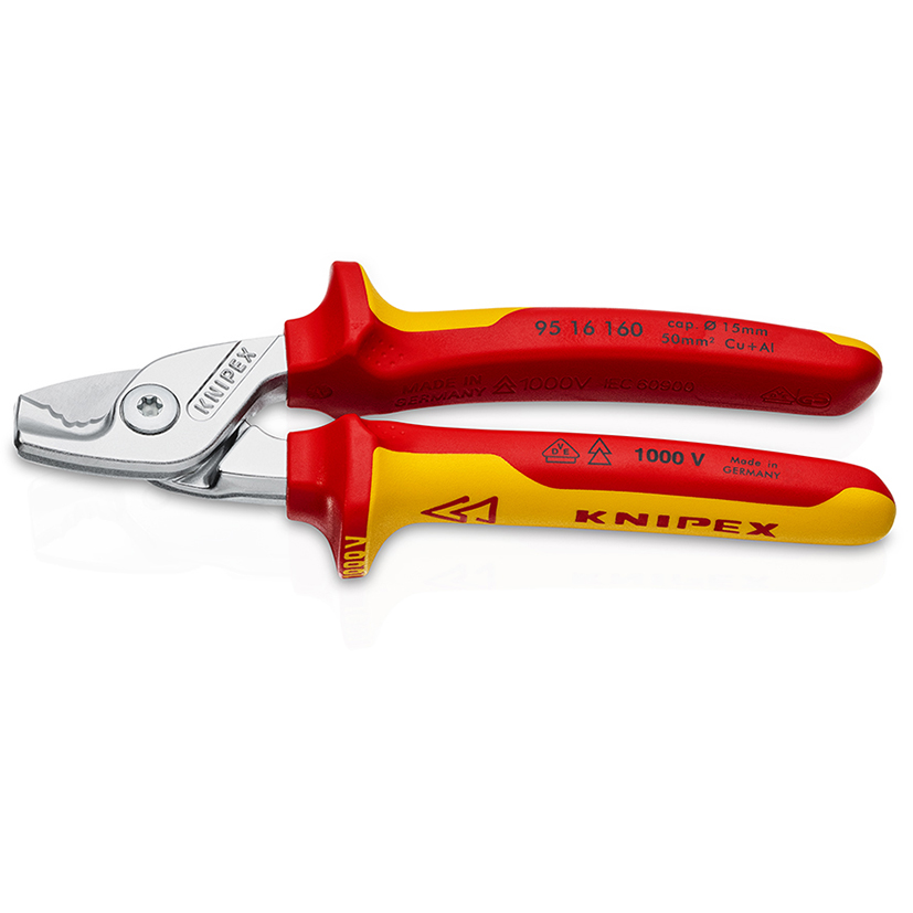 Tijera cortacables aislada KNIPEX StepCut 95 16